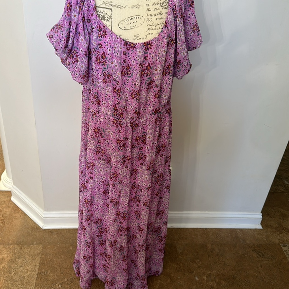 Draper James ditzy, floral chiffon tiered maxi dress